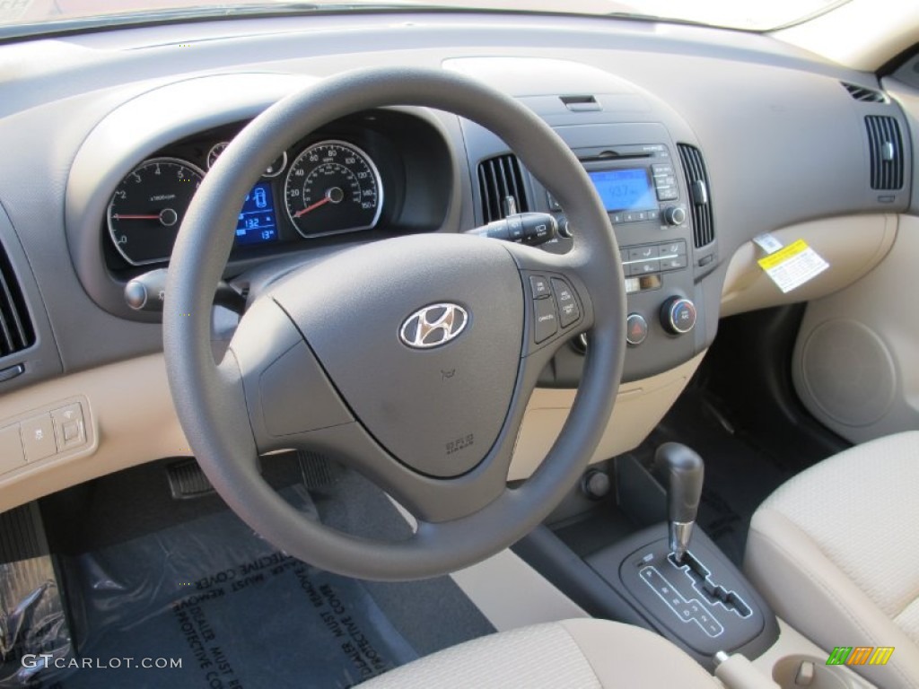 2012 Elantra GLS Touring - Midnight Black / Beige photo #7