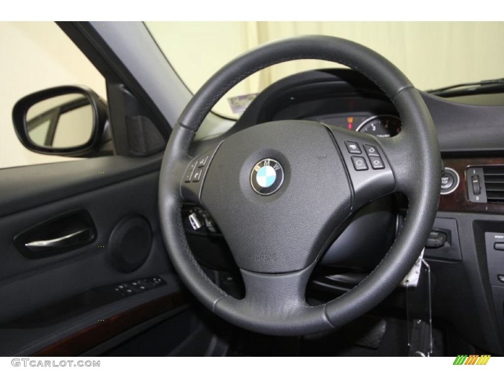 2011 BMW 3 Series 328i Sedan Black Steering Wheel Photo #59884910