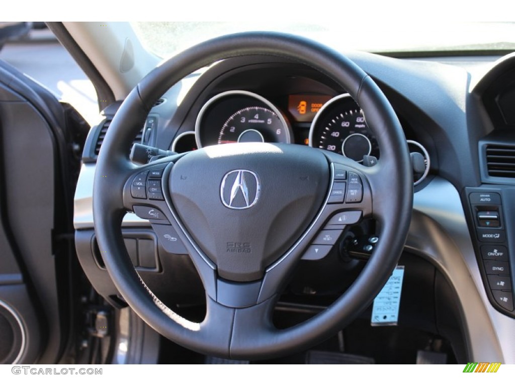 2011 Acura TL 3.5 Ebony Black Steering Wheel Photo #59886020