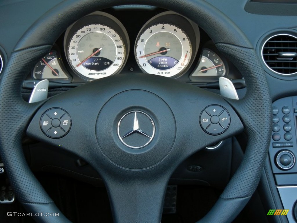 2009 Mercedes-Benz SL 63 AMG Roadster AMG Black Steering Wheel Photo #59887775