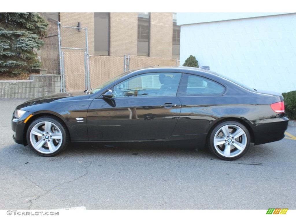 2009 3 Series 335xi Coupe - Black Sapphire Metallic / Black photo #8