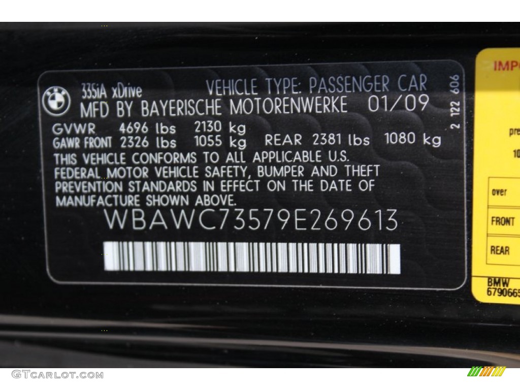 2009 3 Series 335xi Coupe - Black Sapphire Metallic / Black photo #31