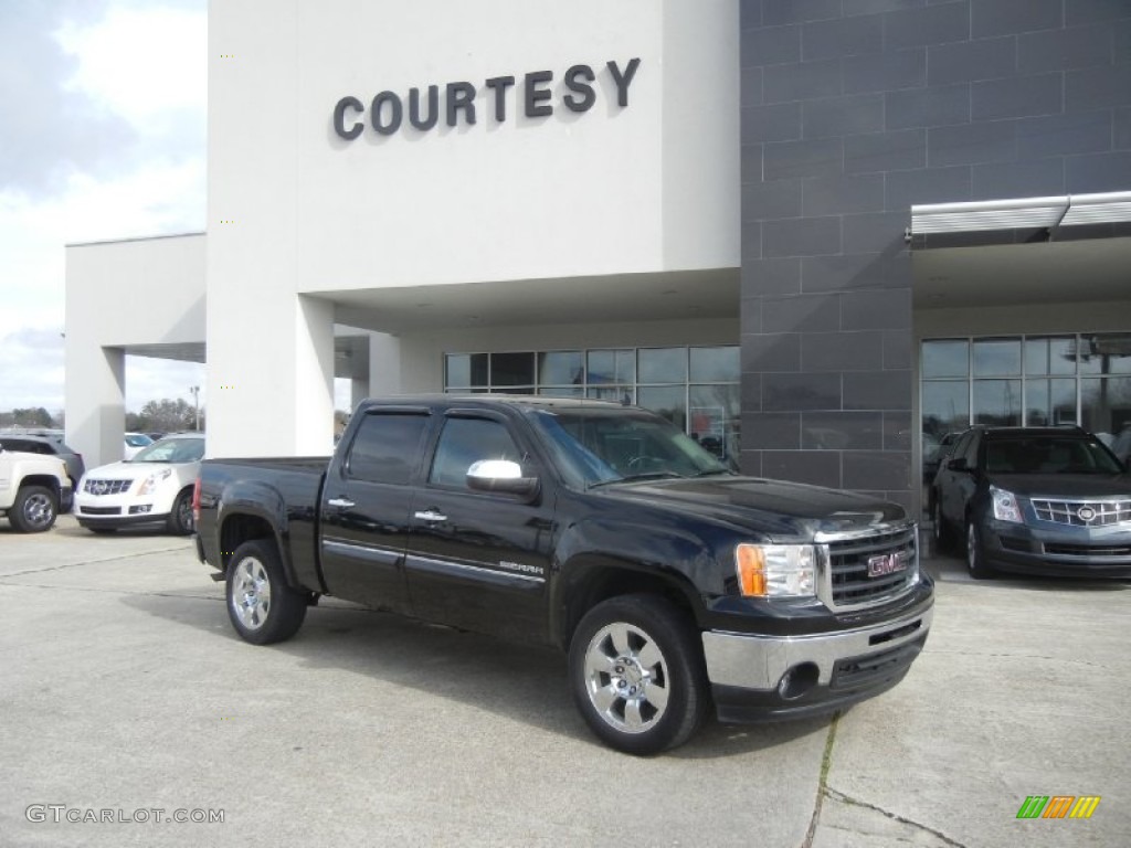 2010 Sierra 1500 SLE Crew Cab - Onyx Black / Ebony photo #1