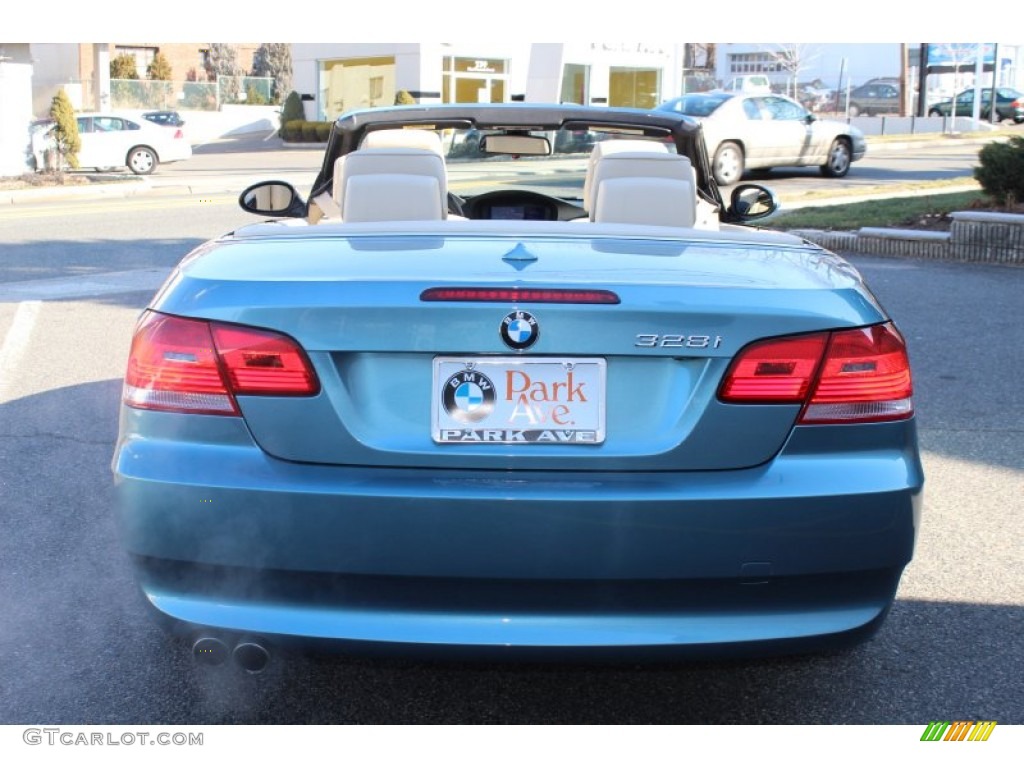 2009 3 Series 328i Convertible - Atlantic Blue Metallic / Cream Beige Dakota Leather photo #6