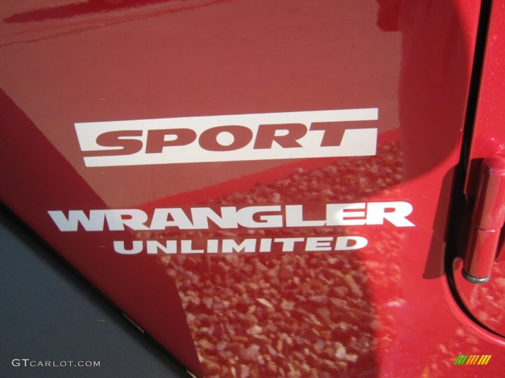 2012 Jeep Wrangler Unlimited Sport S 4x4 Marks and Logos Photo #59892173