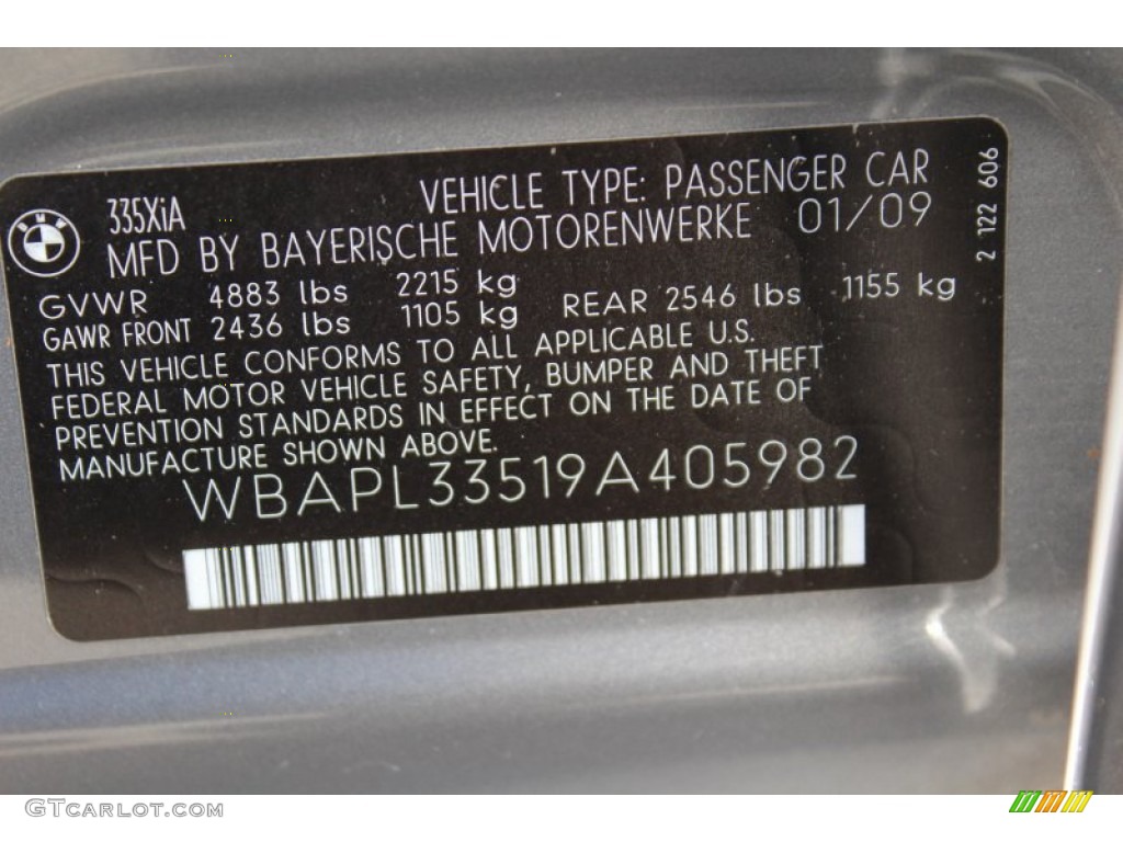 2009 3 Series 335xi Sedan - Space Grey Metallic / Grey photo #32