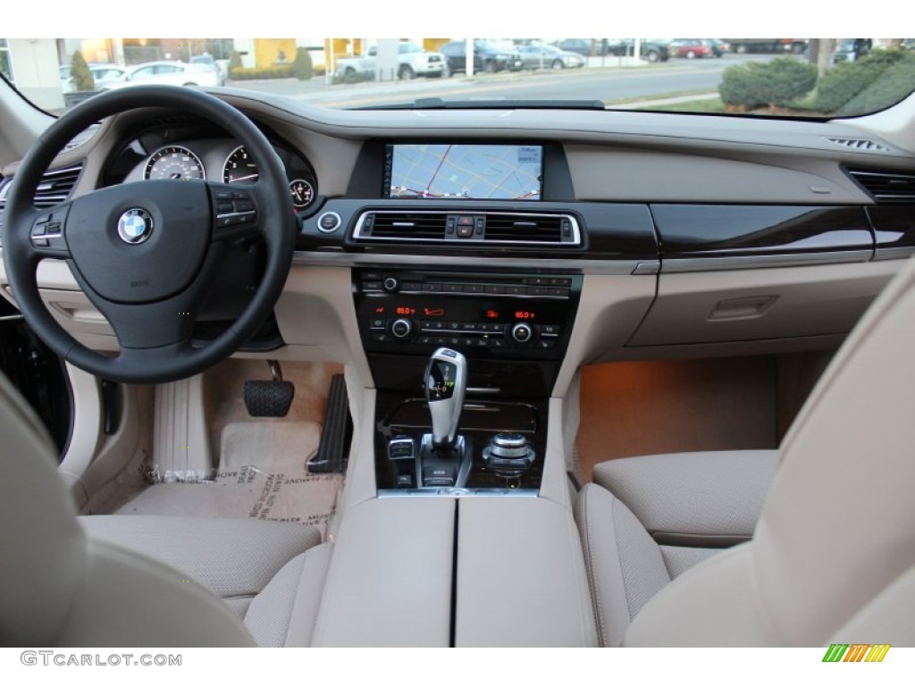 2009 BMW 7 Series 750i Sedan Oyster Nappa Leather Dashboard Photo #59894145