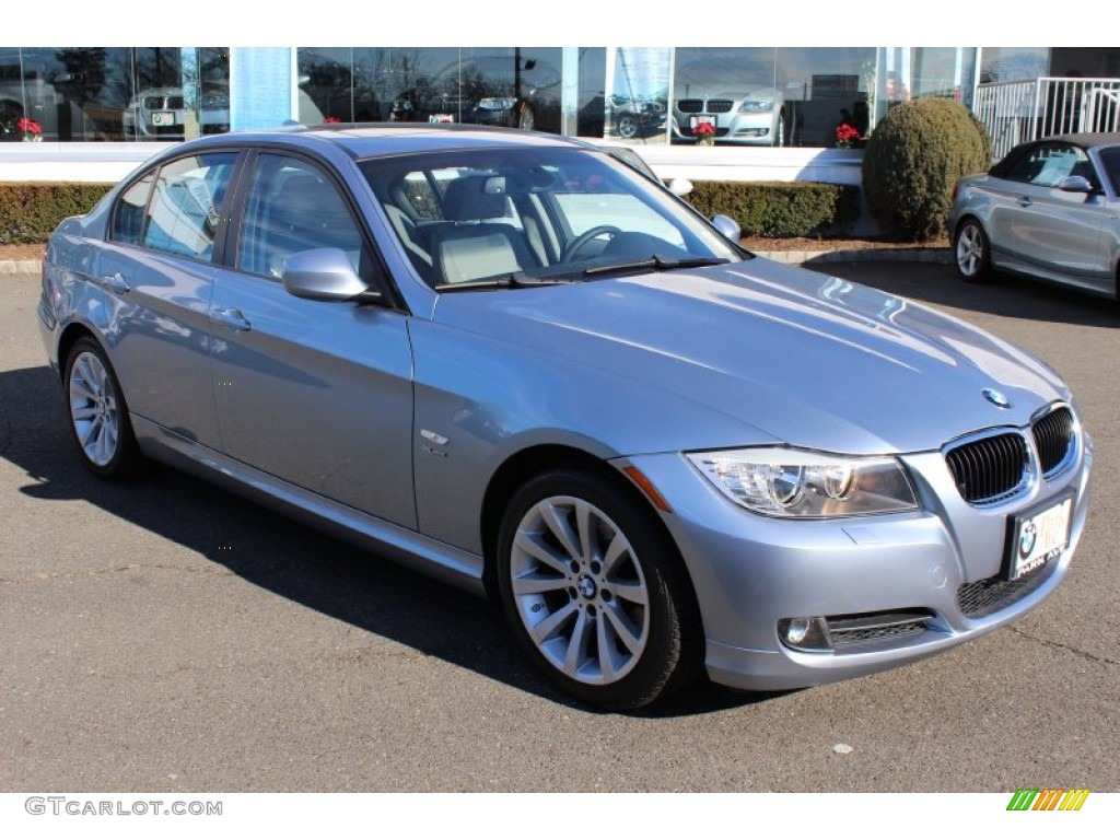 2009 3 Series 328xi Sedan - Blue Water Metallic / Grey photo #3