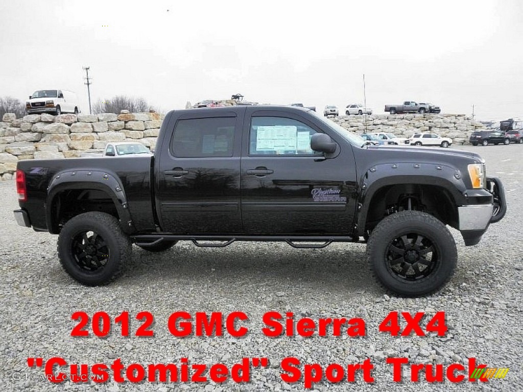 2012 Sierra 1500 SLE Crew Cab 4x4 - Onyx Black / Ebony photo #1