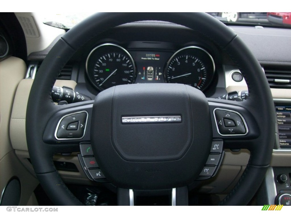 2012 Land Rover Range Rover Evoque Pure Almond/Espresso Steering Wheel Photo #59899403