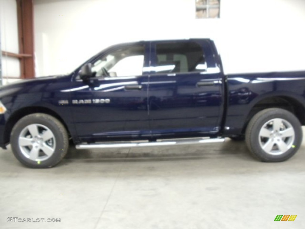 2012 Ram 1500 Express Crew Cab 4x4 - True Blue Pearl / Dark Slate Gray/Medium Graystone photo #2