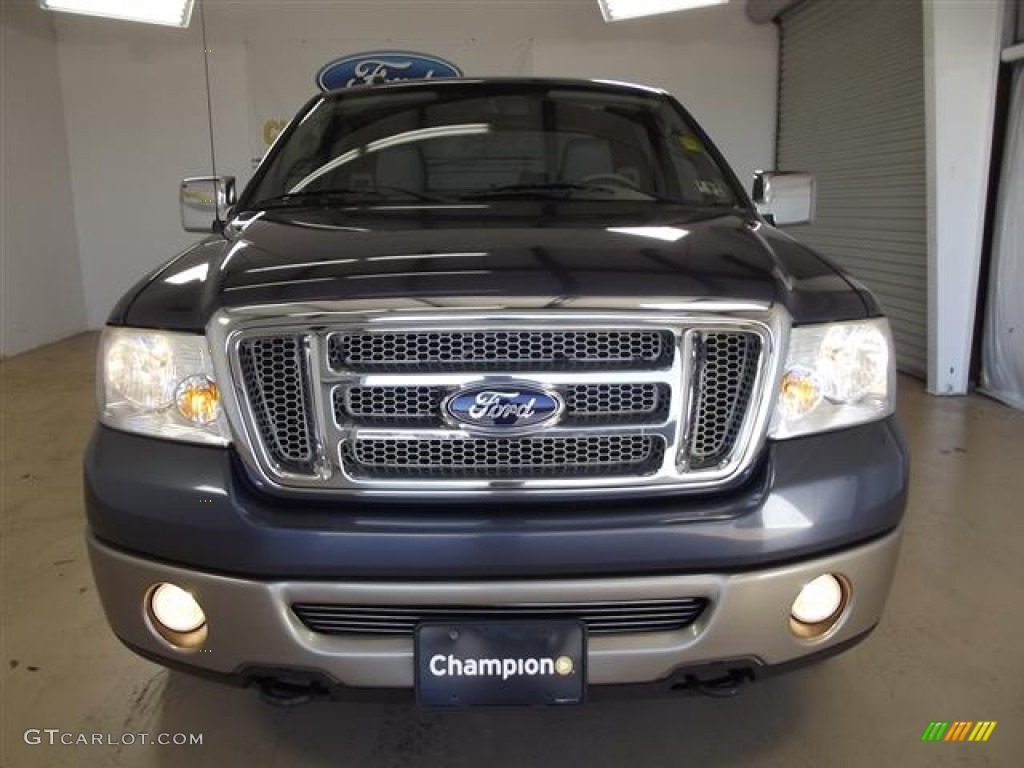 2006 F150 Lariat SuperCab - Medium Wedgewood Blue Metallic / Tan photo #2