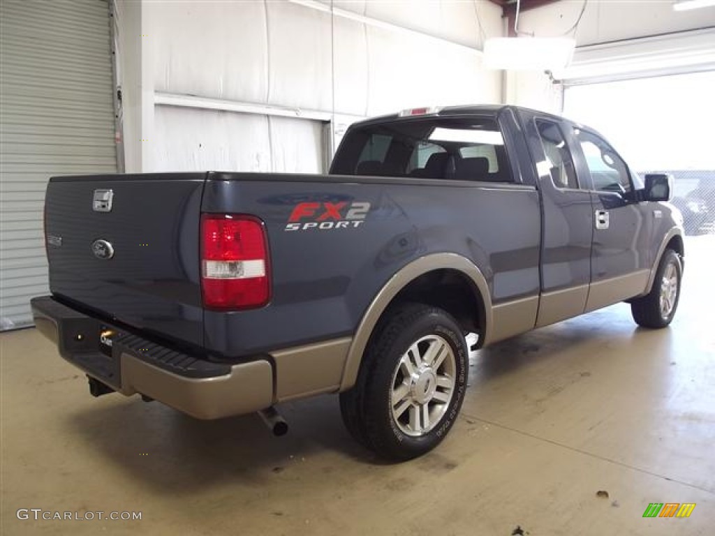 2006 F150 Lariat SuperCab - Medium Wedgewood Blue Metallic / Tan photo #4