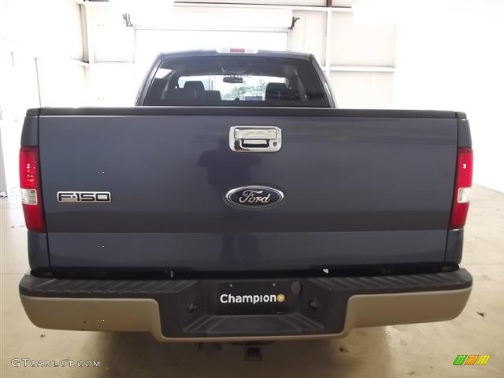2006 F150 Lariat SuperCab - Medium Wedgewood Blue Metallic / Tan photo #5