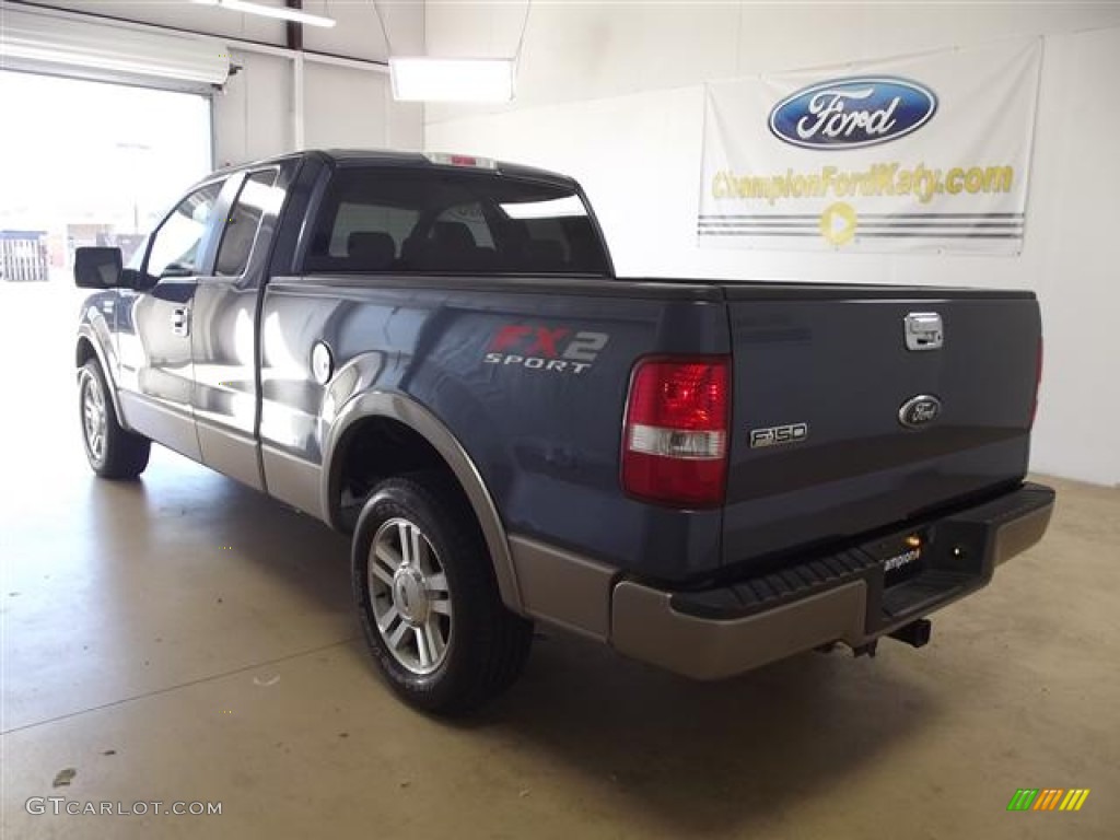 2006 F150 Lariat SuperCab - Medium Wedgewood Blue Metallic / Tan photo #6