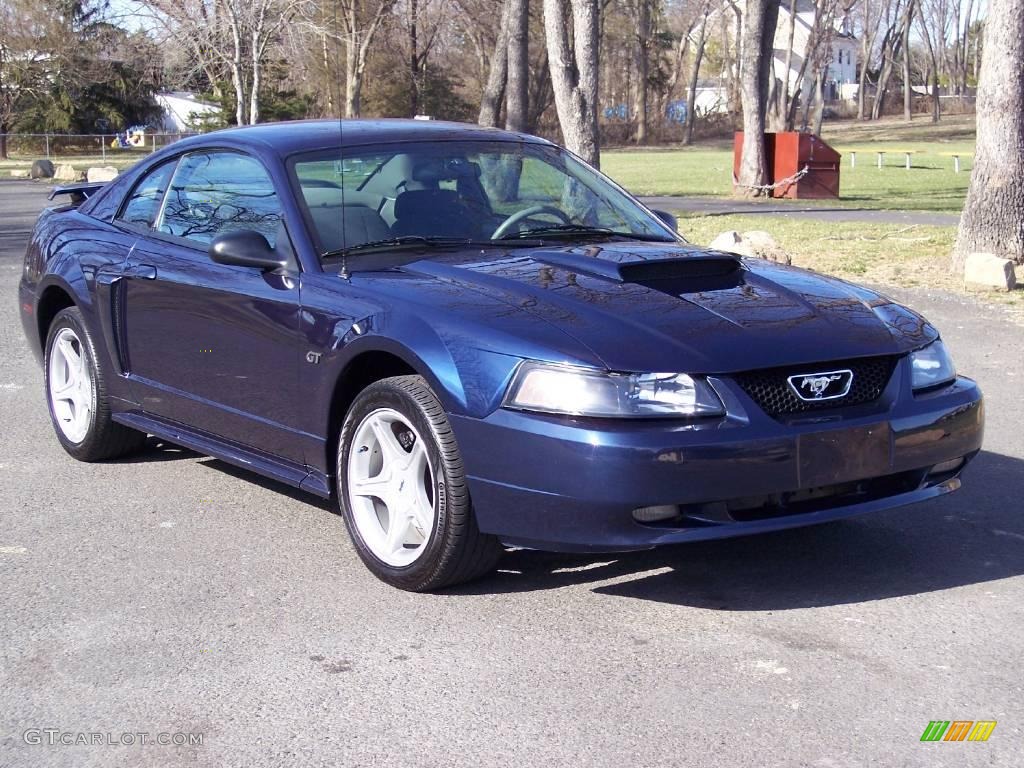 2002 Mustang GT Coupe - True Blue Metallic / Medium Graphite photo #3