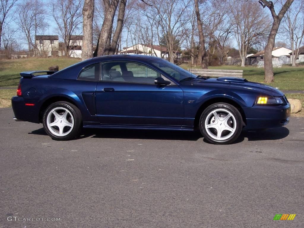2002 Mustang GT Coupe - True Blue Metallic / Medium Graphite photo #4