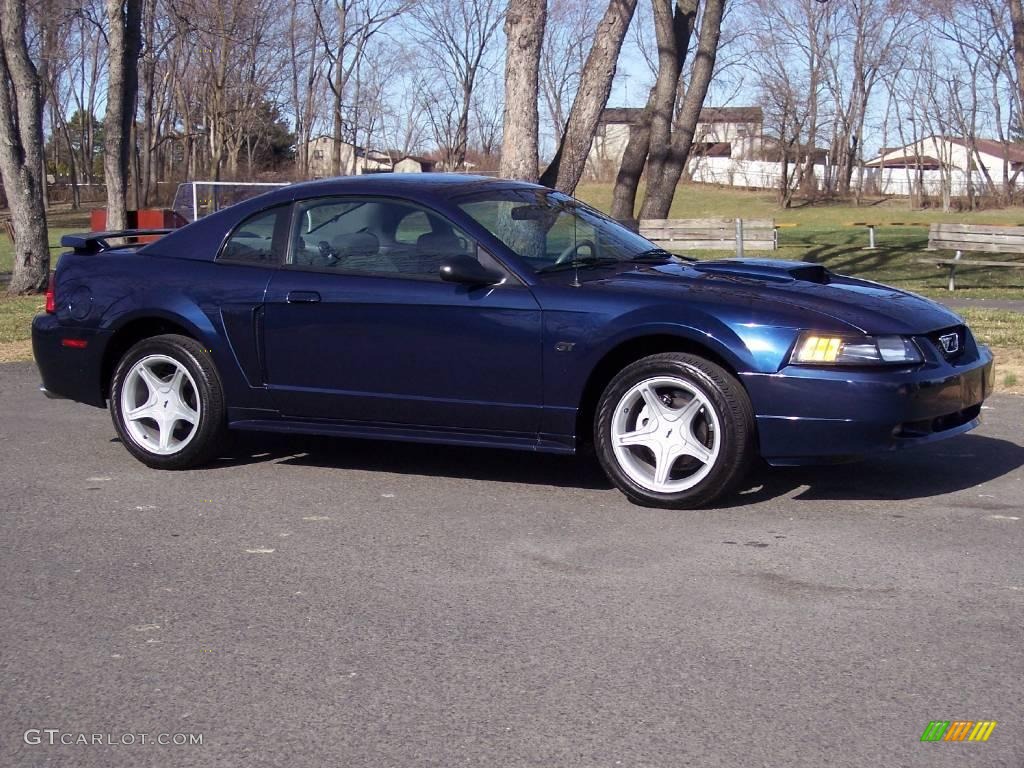 2002 Mustang GT Coupe - True Blue Metallic / Medium Graphite photo #5