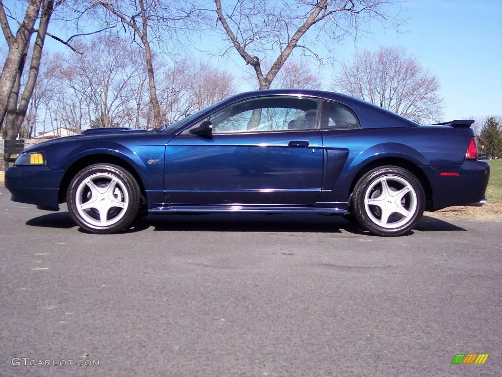 2002 Mustang GT Coupe - True Blue Metallic / Medium Graphite photo #23