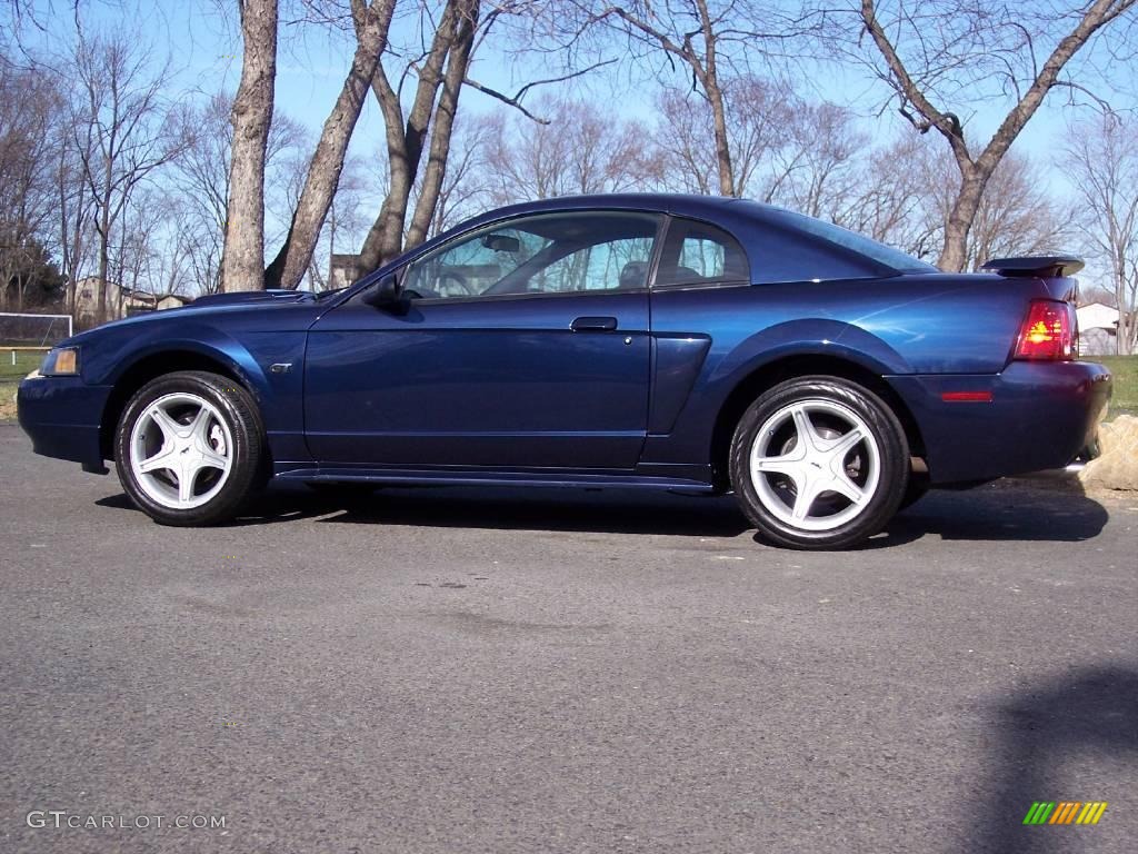 2002 Mustang GT Coupe - True Blue Metallic / Medium Graphite photo #24