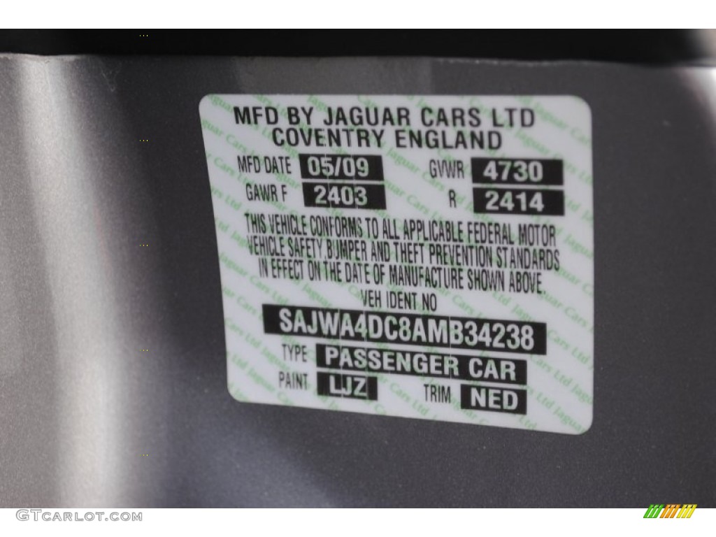 2010 XK Color Code LJZ for Lunar Grey Metallic Photo #59907821