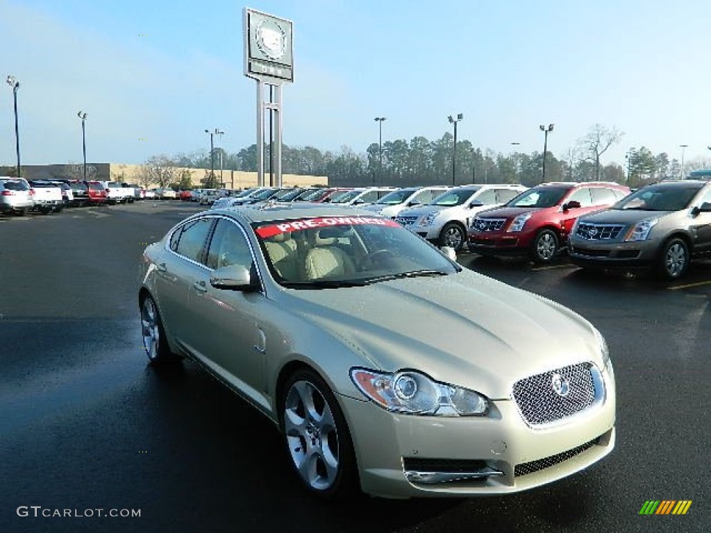 2009 XF Supercharged - Winter Gold Metallic / Champagne/Truffle photo #1