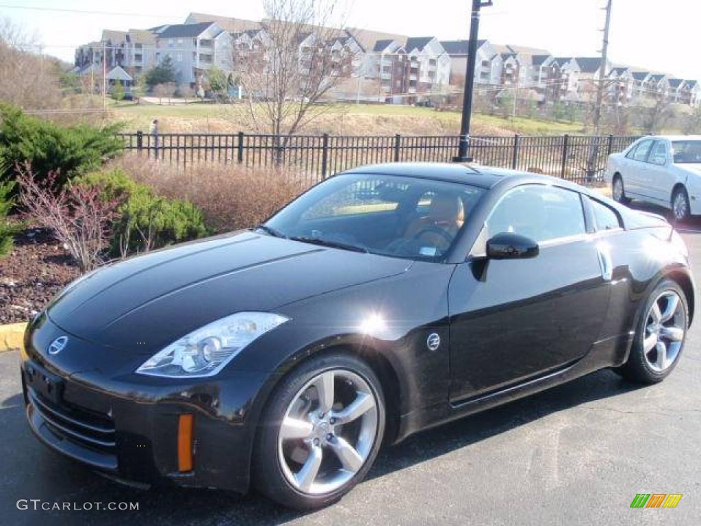 2006 350Z Touring Coupe - Magnetic Black Pearl / Burnt Orange Leather photo #1