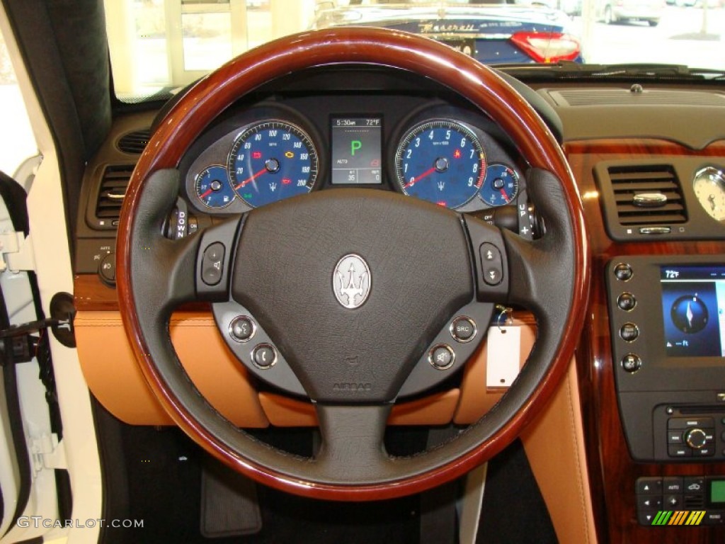 2012 Maserati Quattroporte S Cuoio Steering Wheel Photo #59908559