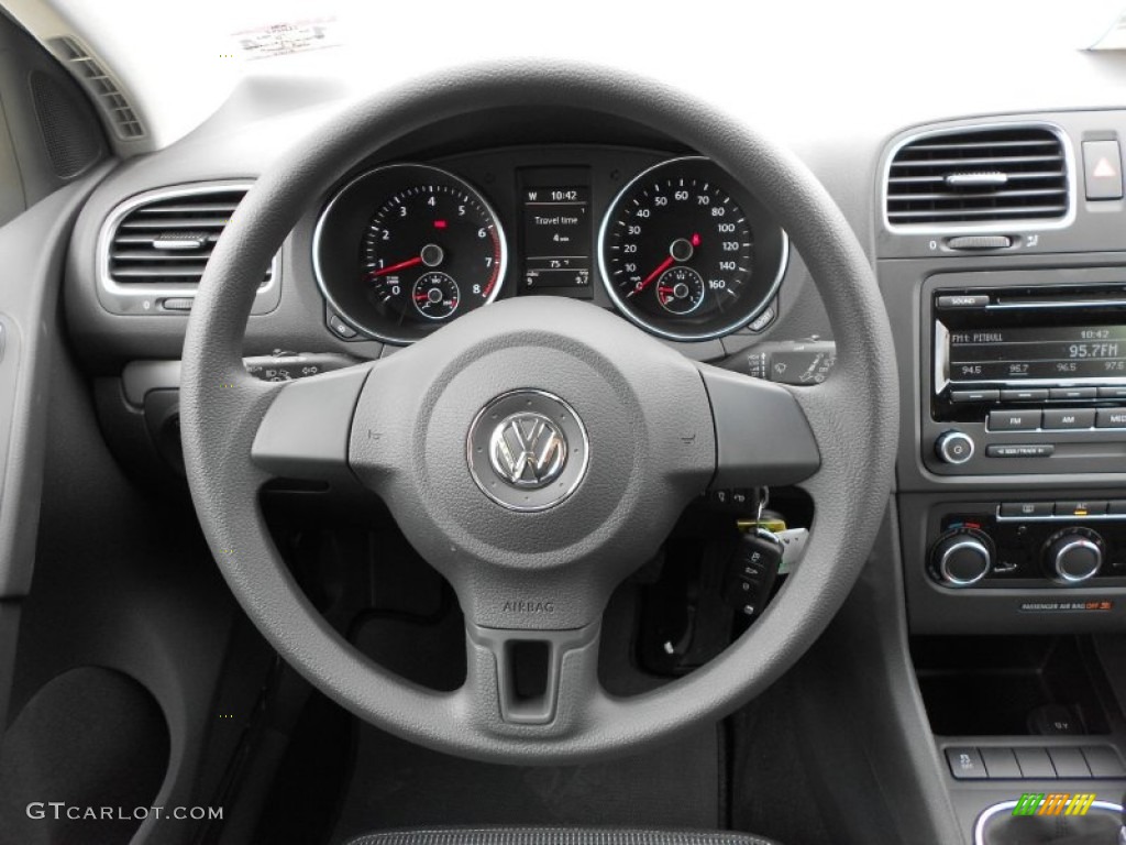 2012 Volkswagen Golf 2 Door Titan Black Steering Wheel Photo #59908595