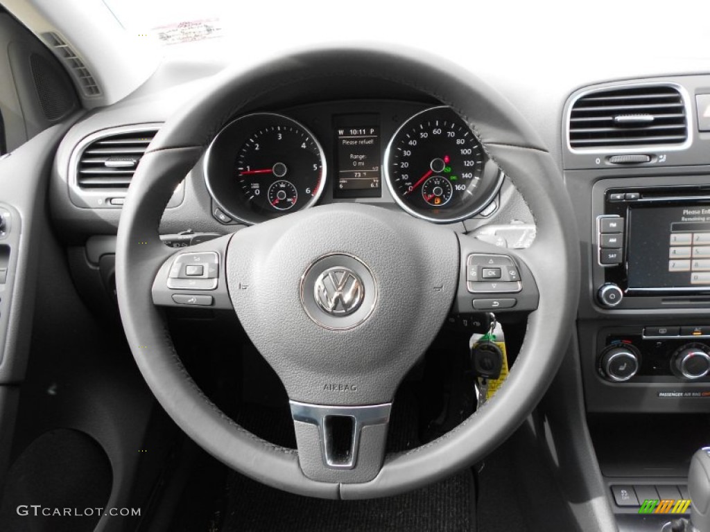 2012 Volkswagen Golf 4 Door TDI Titan Black Steering Wheel Photo #59908794