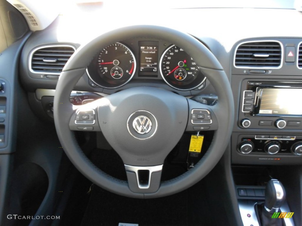 2012 Volkswagen Golf 4 Door TDI Titan Black Steering Wheel Photo #59908994