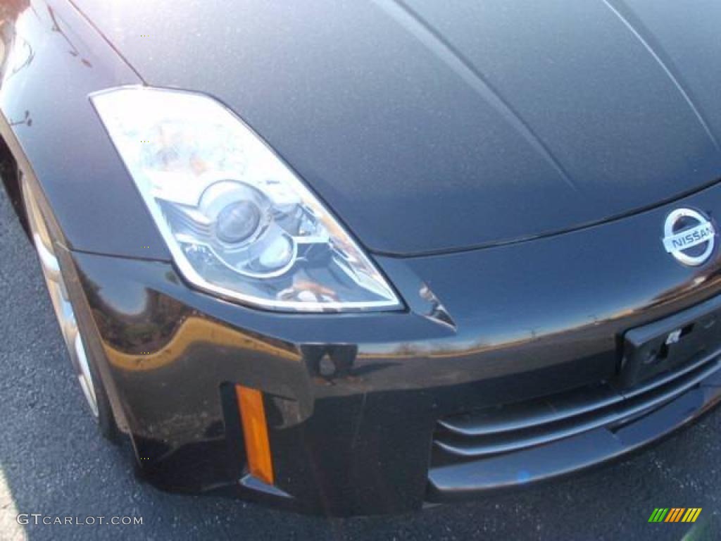 2006 350Z Touring Coupe - Magnetic Black Pearl / Burnt Orange Leather photo #13