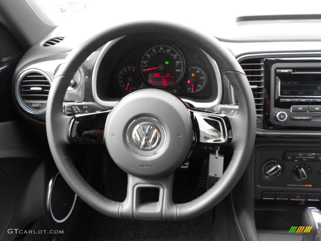 2012 Volkswagen Beetle Turbo Titan Black Steering Wheel Photo #59909651