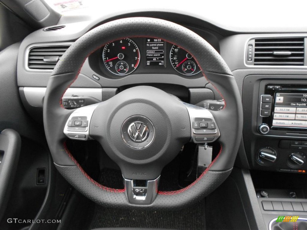 2012 Volkswagen Jetta GLI Titan Black Steering Wheel Photo #59910689
