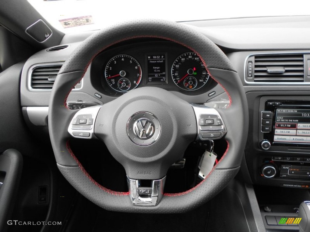 2012 Volkswagen Jetta GLI Autobahn Titan Black Steering Wheel Photo #59911283