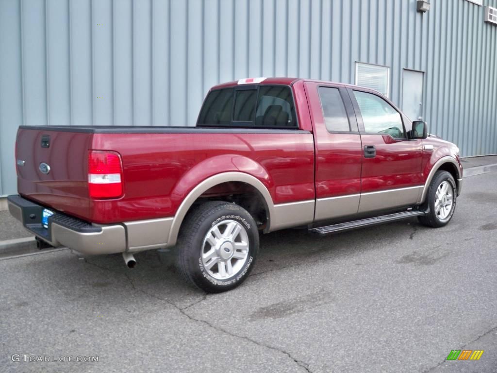 2004 F150 Lariat SuperCab - Toreador Red Metallic / Tan photo #3