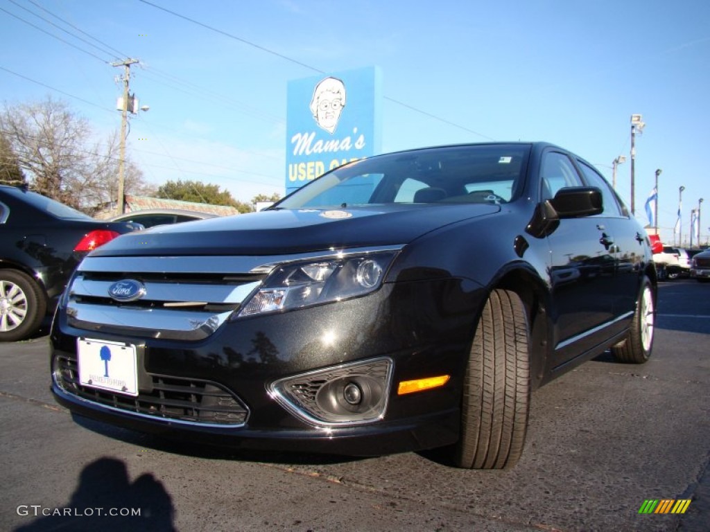 2011 Fusion SEL V6 - Tuxedo Black Metallic / Medium Light Stone photo #31