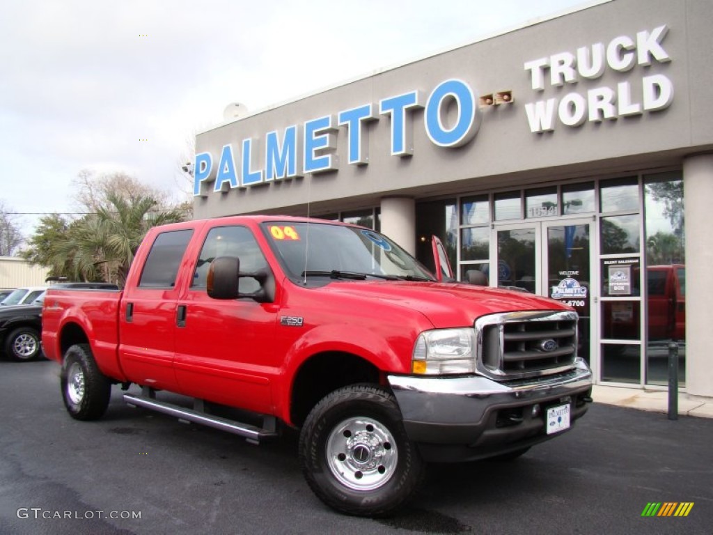 2004 F250 Super Duty FX4 Crew Cab 4x4 - Red / Medium Flint photo #27