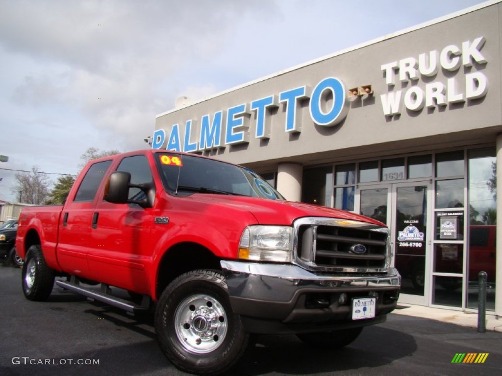 2004 F250 Super Duty FX4 Crew Cab 4x4 - Red / Medium Flint photo #37