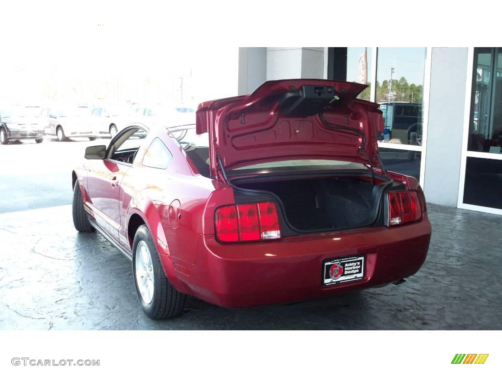 2007 Mustang V6 Deluxe Coupe - Redfire Metallic / Medium Parchment photo #7