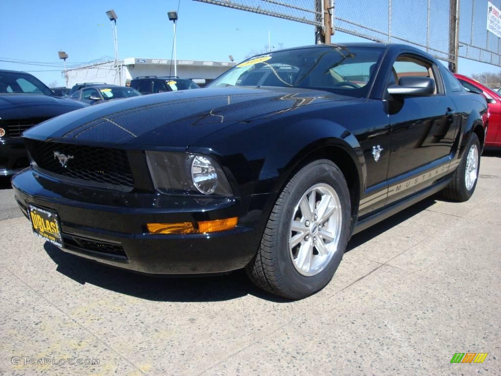 2009 Mustang V6 Coupe - Black / Medium Parchment photo #1