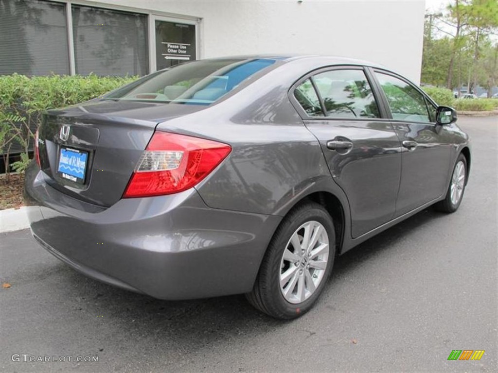 2012 Civic EX Sedan - Polished Metal Metallic / Gray photo #3