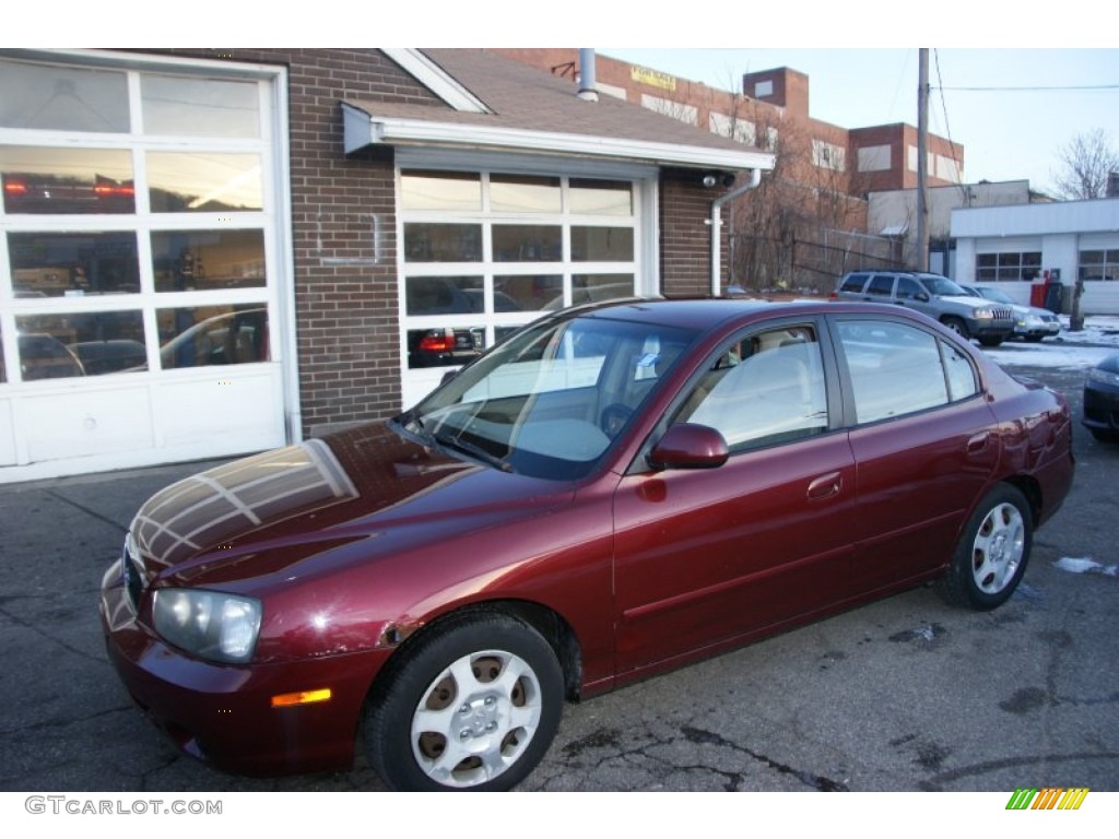 2001 Elantra GLS - Cranberry / Beige photo #1