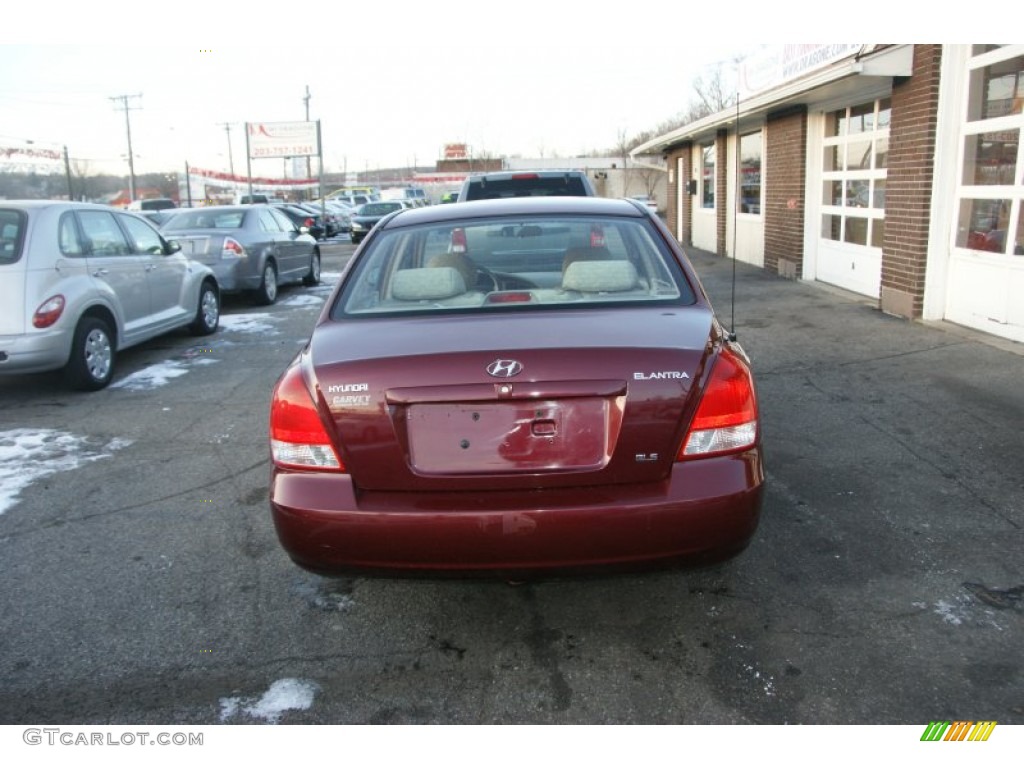 2001 Elantra GLS - Cranberry / Beige photo #5