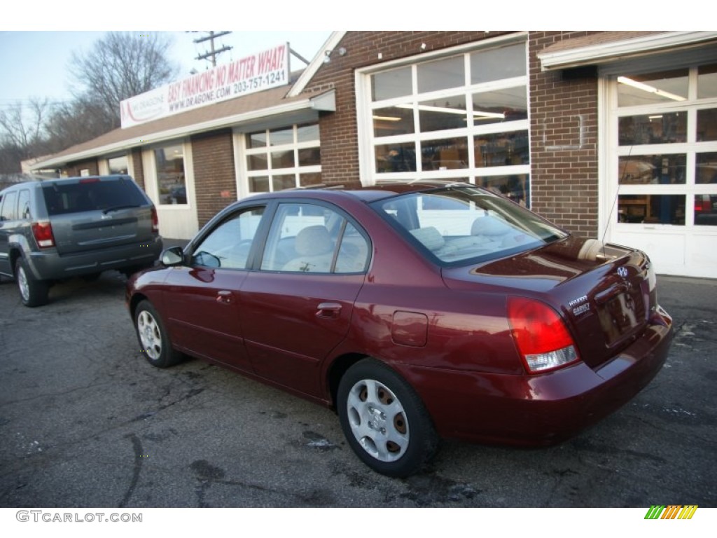 2001 Elantra GLS - Cranberry / Beige photo #6