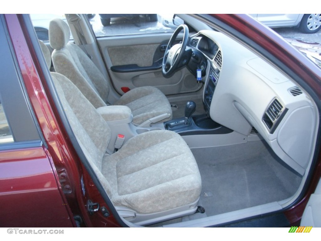 2001 Elantra GLS - Cranberry / Beige photo #14