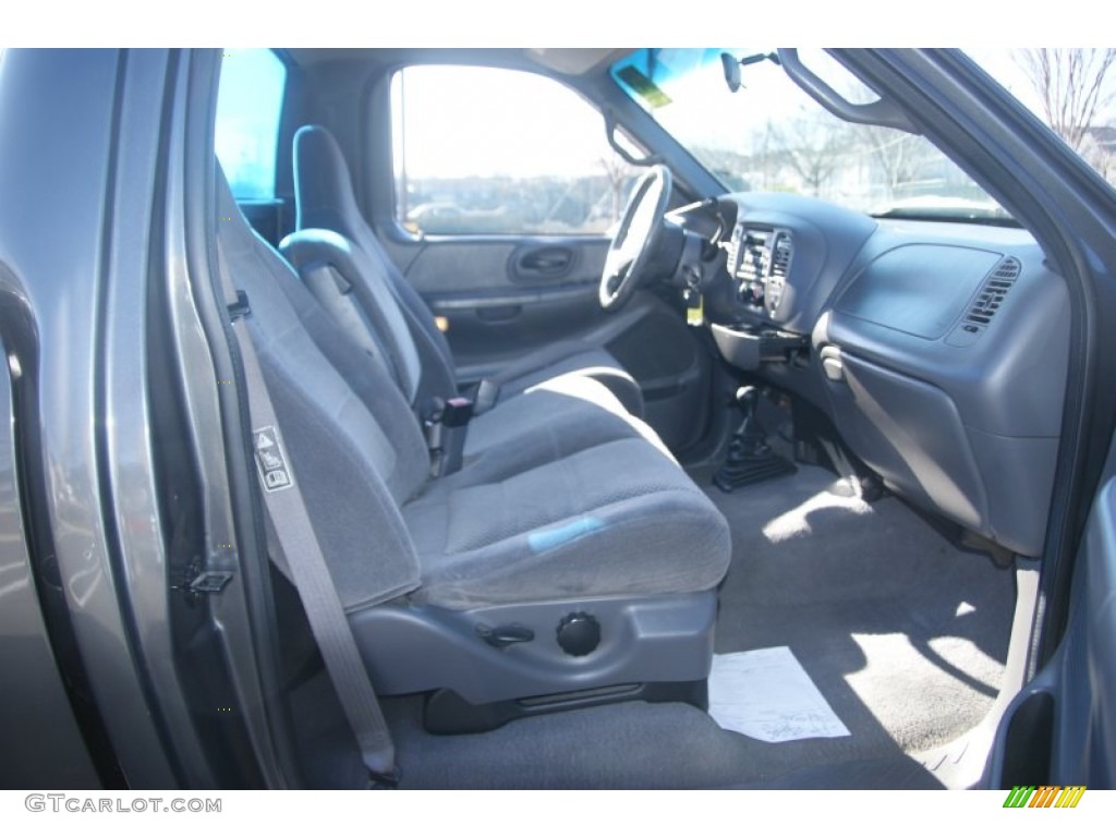 2002 F150 XL Regular Cab 4x4 - Dark Shadow Grey Metallic / Medium Graphite photo #11