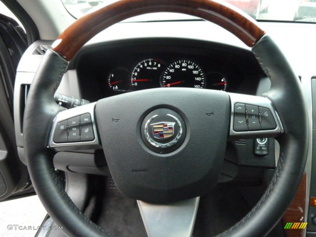 2009 Cadillac STS 4 V6 AWD Ebony Steering Wheel Photo #59932346