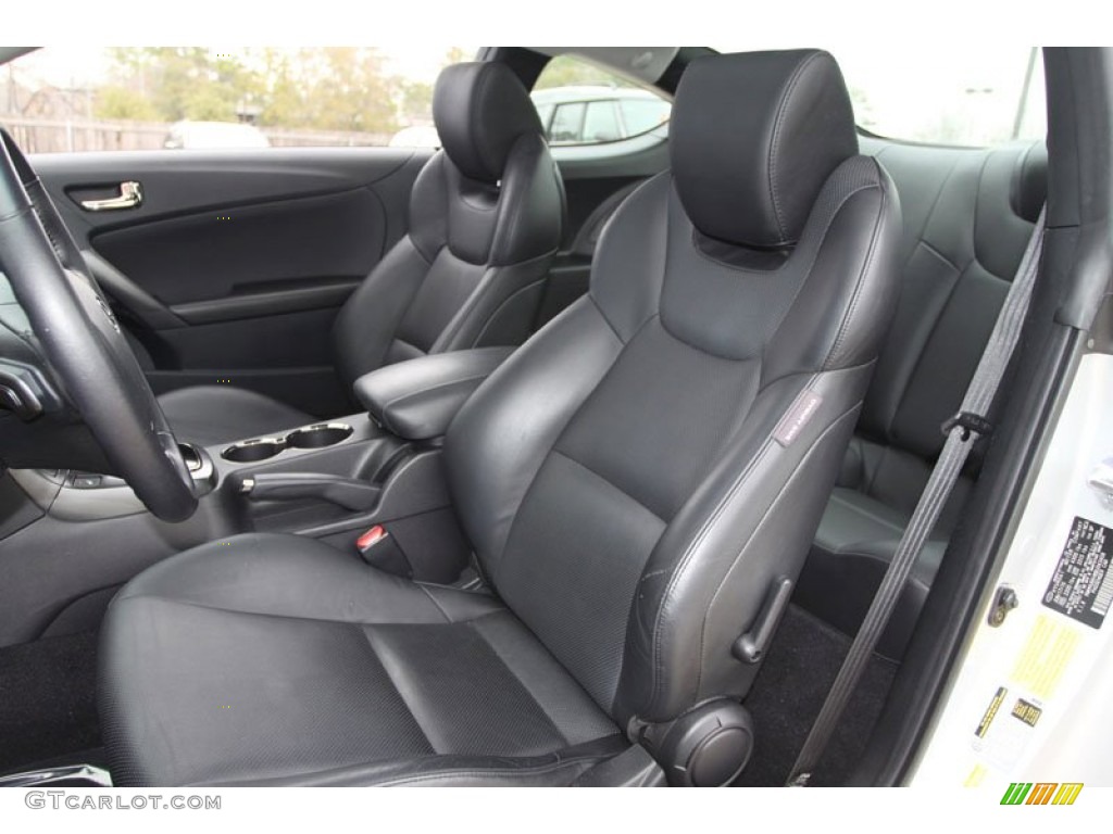 Black Leather Interior 2011 Hyundai Genesis Coupe 3.8 Grand Touring Photo #59933465