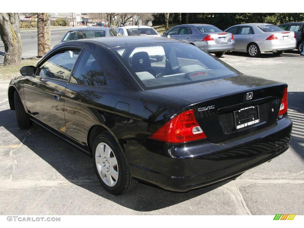 2002 Civic EX Coupe - Nighthawk Black Pearl / Black photo #8